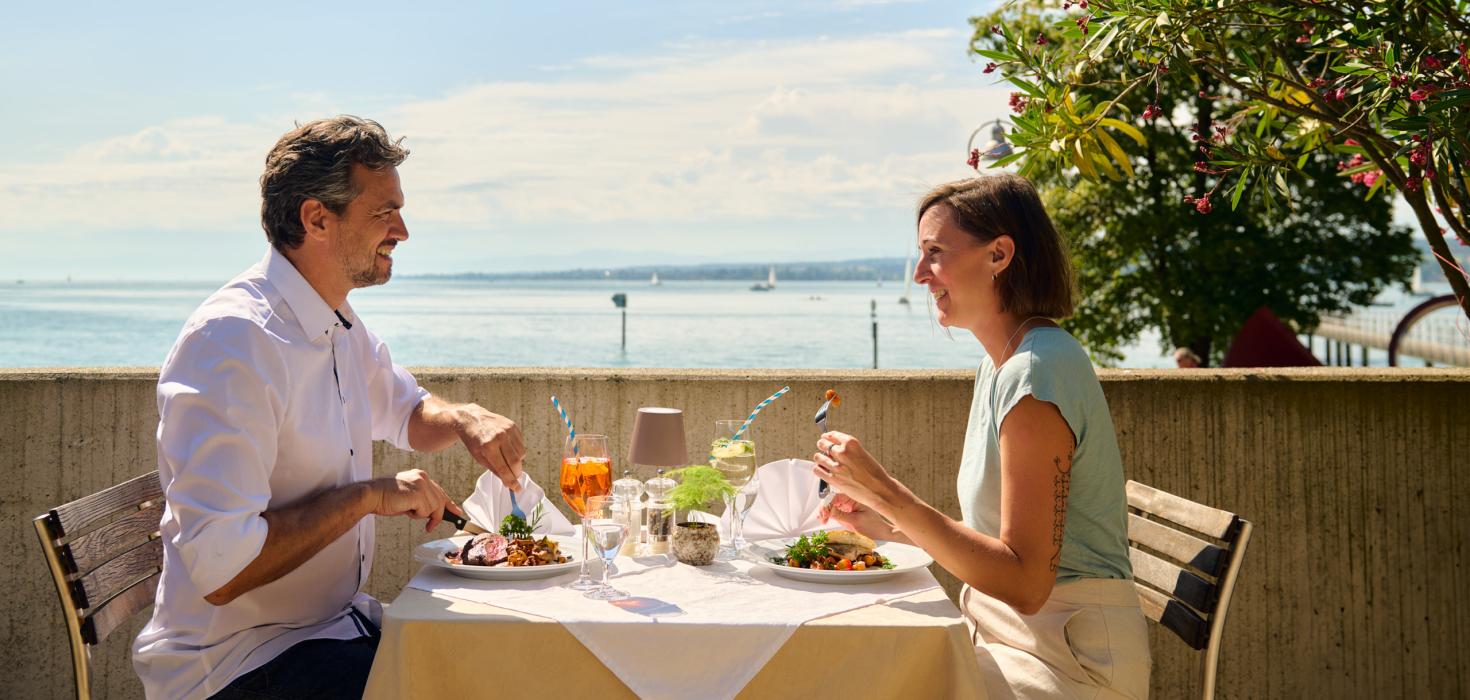 Gedeckter Tisch im Restaurant Seelig am Bodensee
